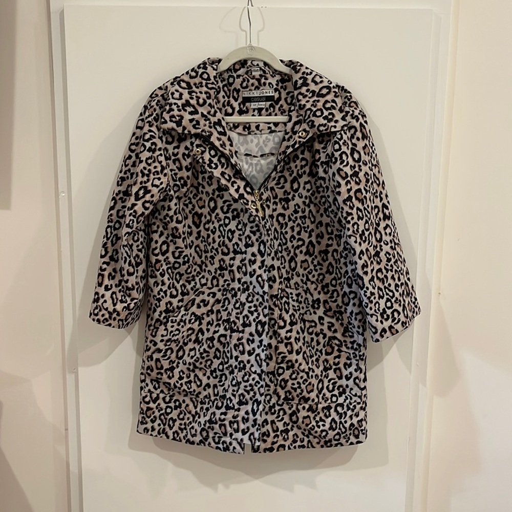Nikki Jones Leopard Hooded Rain Jacket